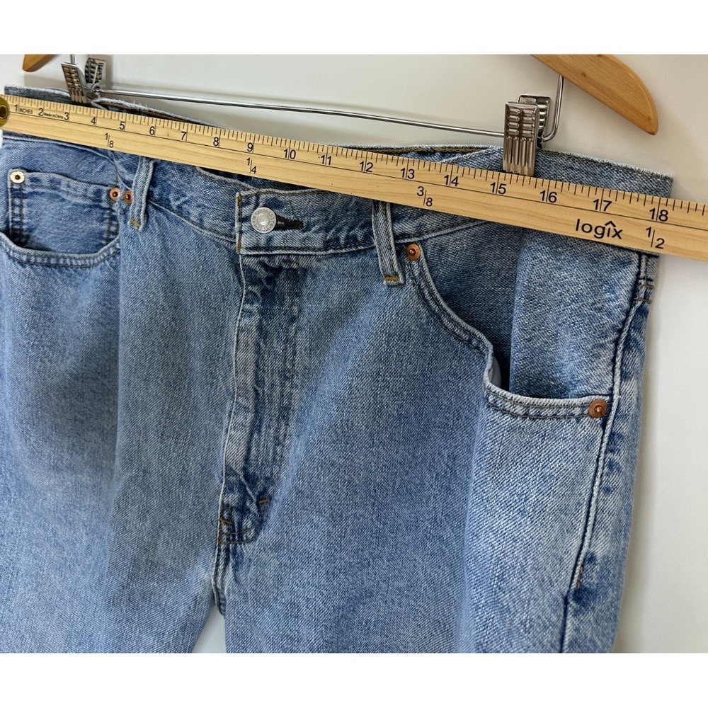 Levis 505 Regular Fit Denim Jorts Mens 38 Light Wash Blue Cotton Jean Shorts - Picture 3 of 13